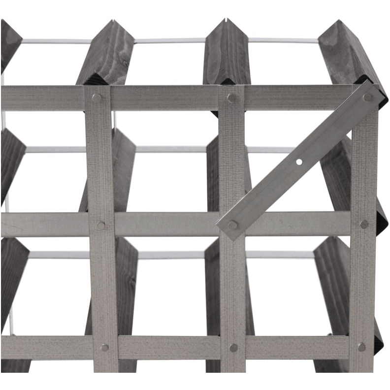 Traditional Wine Rack Vinställ 16 Flaskor Monterad Svart